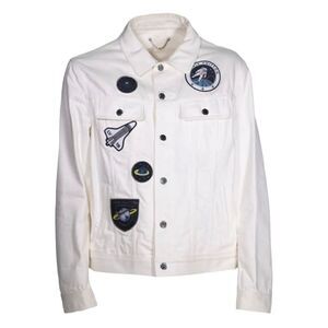 Louis Vuitton White Space Applique Denim Jacket Size 52 Large L
